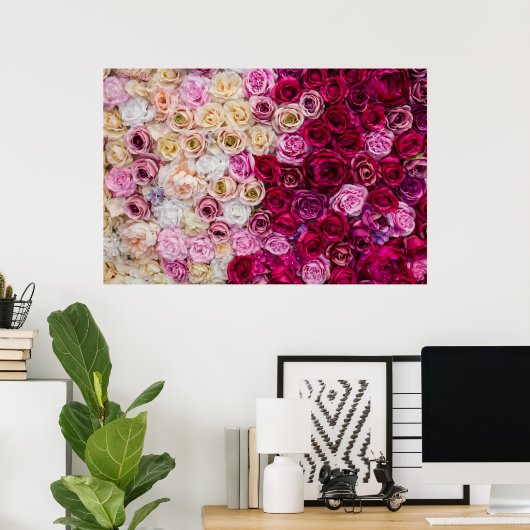 Achtergrond rozen poster (Thuiskantoor)