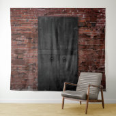 Achtergrond Rustige belichte rode brick Black deur Wandkleed (In Situ (horizontaal))