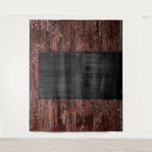 Achtergrond Rustige belichte rode brick Black deur Wandkleed (Voorkant)