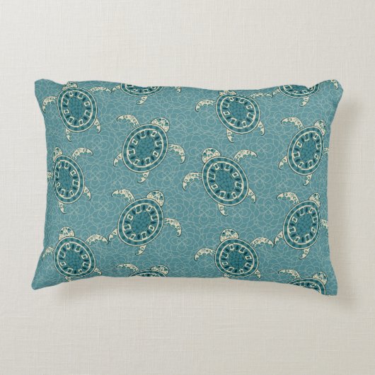 achtergrond schildpadden decoratief kussen (Achterkant)