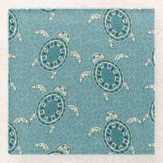 achtergrond schildpadden glazen onderzetter (Voorkant)