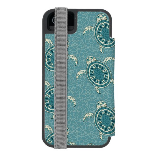 achtergrond schildpadden incipio iPhone portemonnee hoesje (Agenda Achterkant)