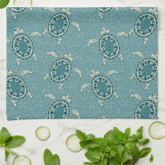 achtergrond schildpadden theedoek (Gevouwen)