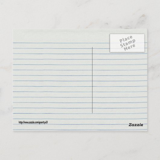 Achtergrond schoolpapier briefkaart (Achterkant)