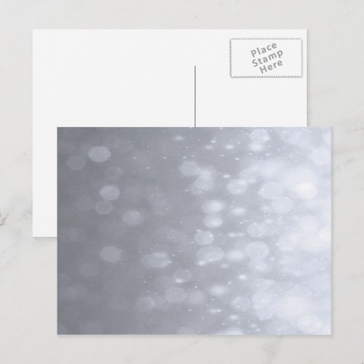 Achtergrond - Silver Bokeh Glitter Lights Briefkaart (Voorkant / Achterkant)