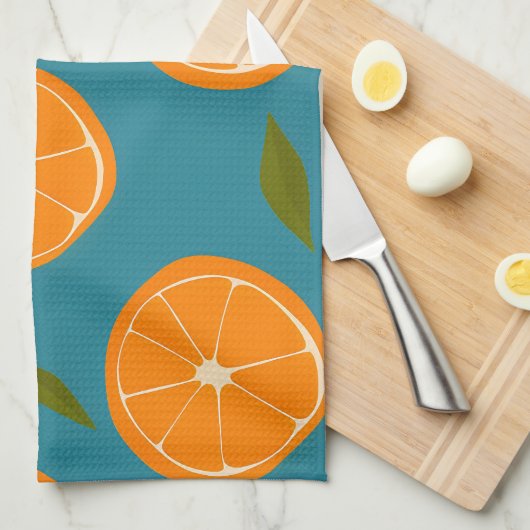 Achtergrond slice Sinaasappels Pattern Theedoek (Quarter Fold)