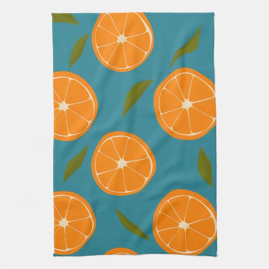 Achtergrond slice Sinaasappels Pattern Theedoek (Verticaal)