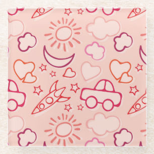 achtergrond speelgoed glazen onderzetter