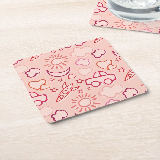 achtergrond speelgoed kartonnen onderzetters (Schuin)