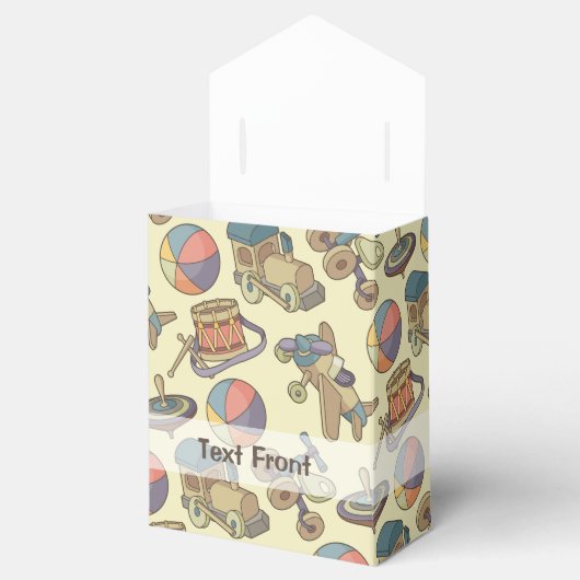 Achtergrond speelgoedpictogrammen bedankdoosjes (Geopend)