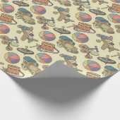Achtergrond speelgoedpictogrammen cadeaupapier (Hoek)