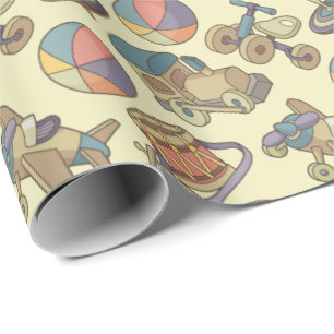 Achtergrond speelgoedpictogrammen cadeaupapier