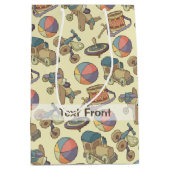 Achtergrond speelgoedpictogrammen medium cadeauzakje (Voorkant)