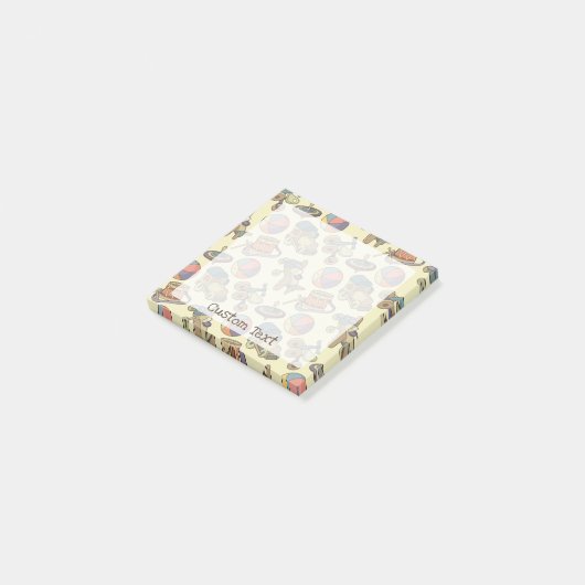 Achtergrond speelgoedpictogrammen post-it® notes (Schuin)