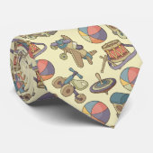 Achtergrond speelgoedpictogrammen stropdas (Opgerold)