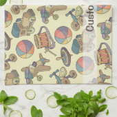 Achtergrond speelgoedpictogrammen theedoek (Gevouwen)