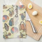 Achtergrond speelgoedpictogrammen theedoek (Quarter Fold)