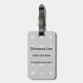 Achtergrond sterren met textielpatroon bagagelabel (Achterkant verticaal)