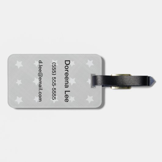 Achtergrond sterren met textielpatroon bagagelabel (Achterkant horizontaal)