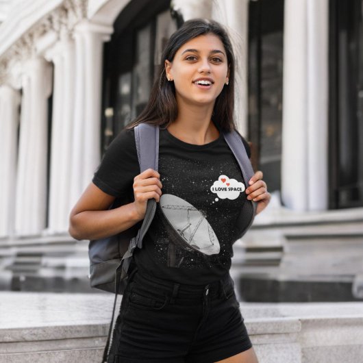 Achtergrond Sterren Radiotelescope Zin I LOVE SPAC T-shirt