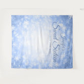 Achtergrond Sweet 16 Blauwe Winter Wonderland Wandkleed (Voorkant (horizontaal))