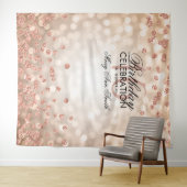 Achtergrond Sweet 16 Rose Goud Lichtjes Confetti Wandkleed (In Situ (horizontaal))