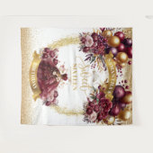 Achtergrond Sweet Sixteen bordeaux ballonnen goude Wandkleed (Voorkant (horizontaal))