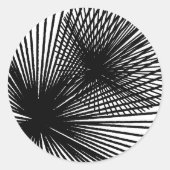 Achtergrond tekenfilm zwart-wit Starburst Ronde Sticker (Voorkant)