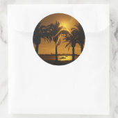 Achtergrond tropische lucht ronde sticker (Tas)