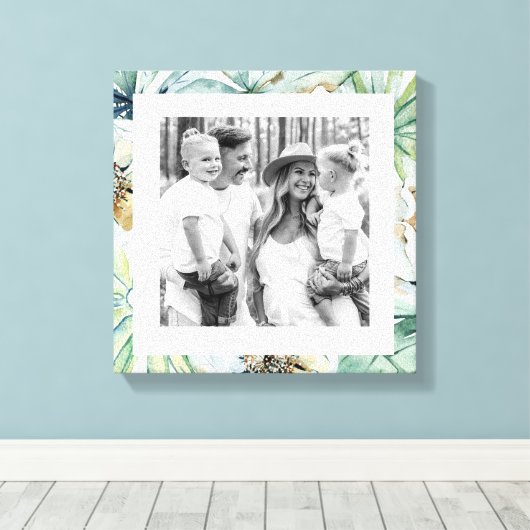 Achtergrond tropische oliefamilie foto canvas afdruk (Insitu (Houten vloer))