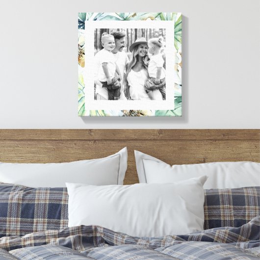 Achtergrond tropische oliefamilie foto canvas afdruk (Insitu (Slaapkamer))