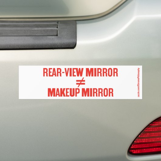 ACHTERGROND UITZICHT MIRROR... BUMPERSTICKER (Op auto)