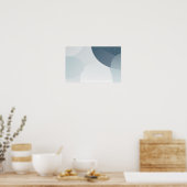 Achtergrond van afgeronde vormen in grijswaarden poster (Keuken)