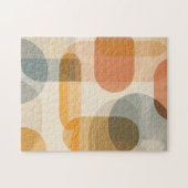 Achtergrond van afgeronde vormen in warme tinten legpuzzel (Horizontaal)