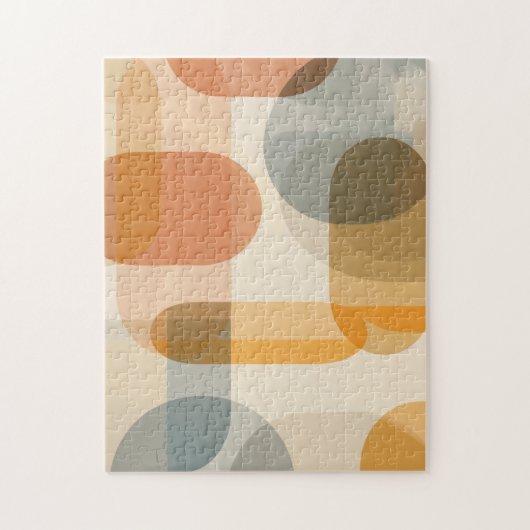 Achtergrond van afgeronde vormen in warme tinten legpuzzel (Verticaal)