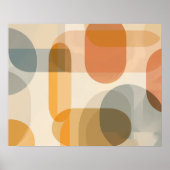 Achtergrond van afgeronde vormen in warme tinten poster (Voorkant)