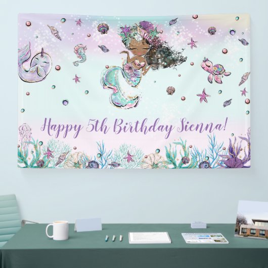 Achtergrond van Afrikaanse zeemeermaidepool op zat Spandoek (Beurs)