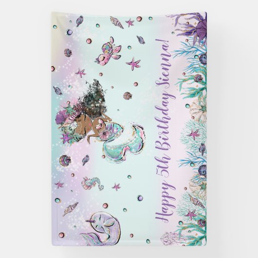 Achtergrond van Afrikaanse zeemeermaidepool op zat Spandoek (Verticaal)