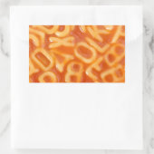 Achtergrond van alfabetvormige spaghetti rechthoekige sticker (Tas)