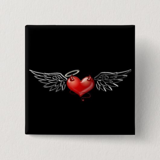 Achtergrond van Angel-duivel Vierkante Button 5,1 Cm (Voorkant)