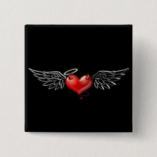 Achtergrond van Angel-duivel Vierkante Button 5,1 Cm