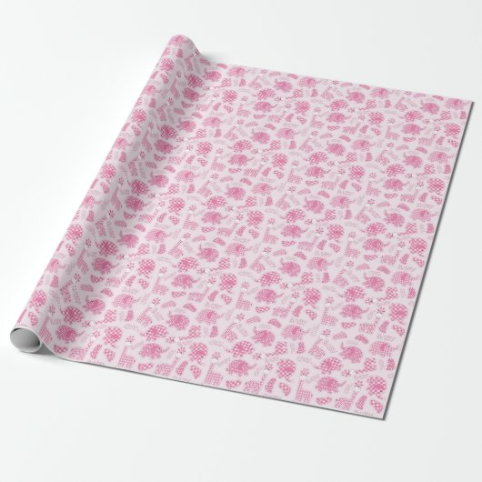 achtergrond van babymeisje cadeaupapier (Uitgerold)