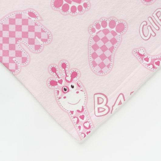 achtergrond van babymeisje fleece deken (Hoek)