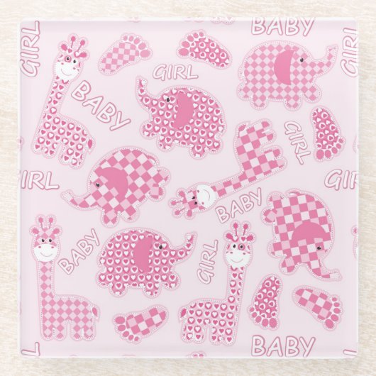 achtergrond van babymeisje glazen onderzetter (Voorkant)