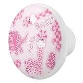 achtergrond van babymeisje keramische knop (Rechts)