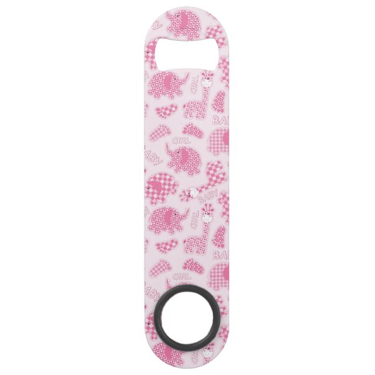 achtergrond van babymeisje speed flessenopener (Voorkant)