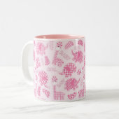 achtergrond van babymeisje tweekleurige koffiemok (Voorkant links)