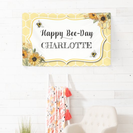 Achtergrond van Banner bij Honey Bee Birthday (Insitu)