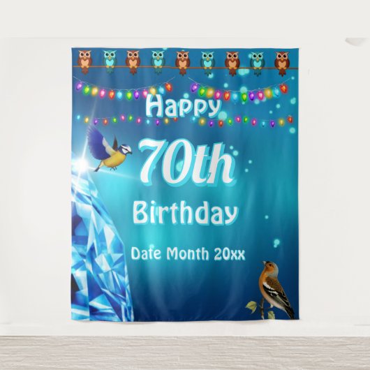 Achtergrond van Birthday Party | Diamond Glitter & Wandkleed (Voorkant)