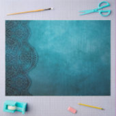 Achtergrond van blauwgroen ontwerp van kant tissuepapier (Craft)